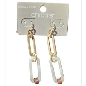 Chico's 2 Link Paper Clip Earrings Nickel Free NEW